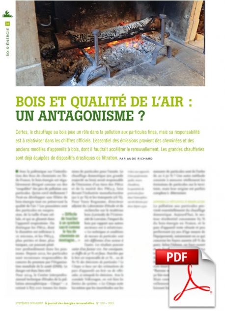 Article PDF - Bois et qualité de l'air : un antagonisme (Nov./Décembre 2015)
