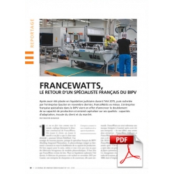 FranceWatts, le retour d'un spécialiste français du BIPV (Article PDF)
