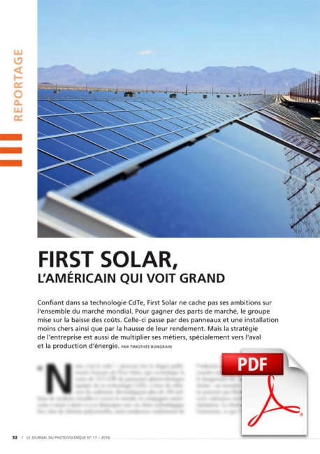 First Solar, l'américain qui voit grand
