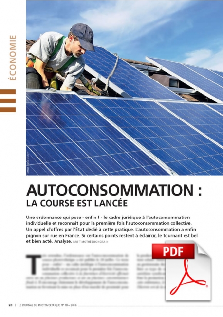 Article PDF - Autoconsommation : la course est lancée