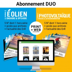Abonnement à deux magazines : Eolien et PV