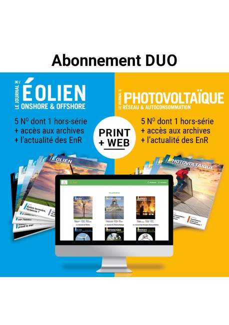 Abonnement à deux magazines : Eolien et PV