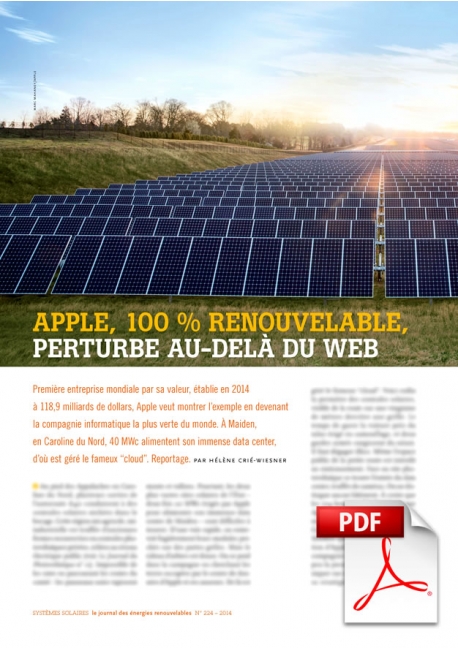 Article PDF - Apple, 100 % renouvelable (Nov./Décembre 2014)