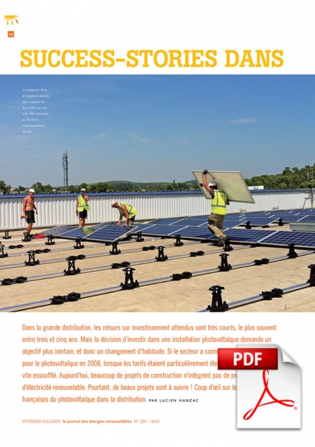 Article PDF - Success-stories dans le PV sur toitures tertiaires (Sept/Octobre 2015)