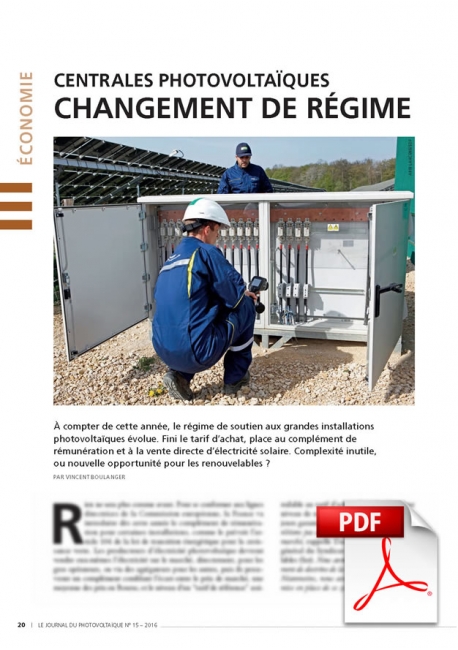 Article PDF - Centrales Photovoltaïques (Janvier/Février/Mars 2016)