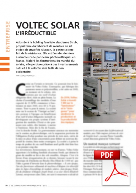 Article PDF - Voltec Solar - (Janvier/Février/Mars 2016)