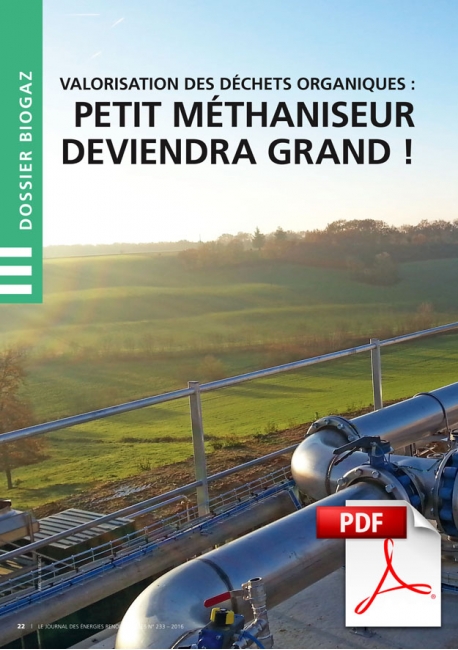 Article PDF - Dossier Biogaz : Valorisation des déchets organiques (Mai/Juin/Juillet 2016)