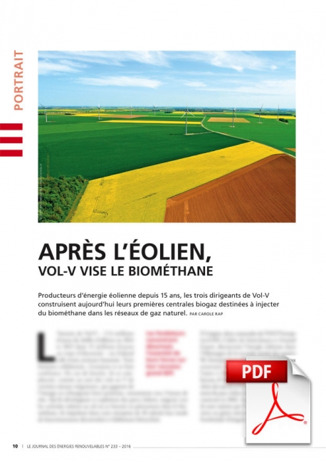 Après l'éolien, Vol-V vise le biométhane (Article PDF)