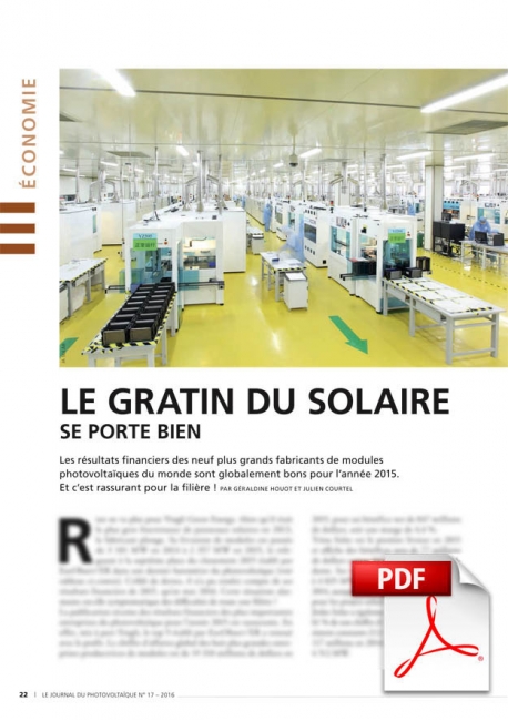 Économie : le gratin du solaire se porte bien