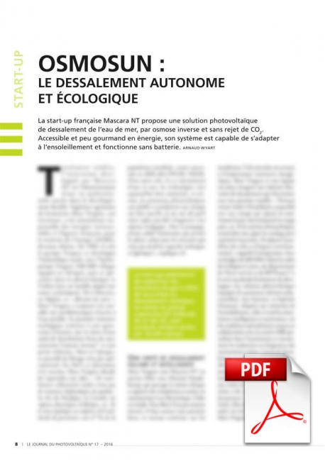 Osmosun : le dessalement autonome et écologique (Article PDF)